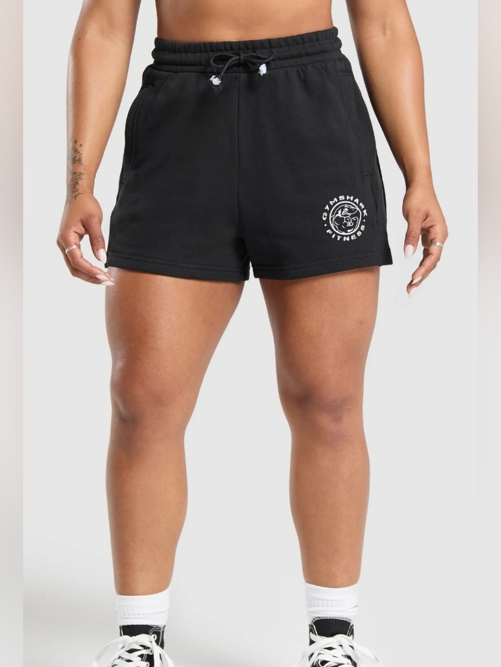 Gymshark Women's Legacy Cotton Black Logo Comfy Fitness Shorts